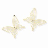 103533, CUBIC ZIRCONIA ACCENT CUTOUT BUTTERFLY EARRING