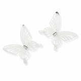 103533, CUBIC ZIRCONIA ACCENT CUTOUT BUTTERFLY EARRING