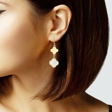 103536, CLOVER MOTHER OF PEARL DANGLE EARRING