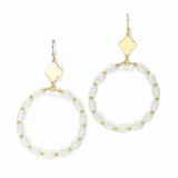 103538, DAINTY CLOVER ACCENT FRESHWATER PEARL ROUND DANGLE EARRING
