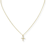 103542, DAINTY PAVE CROSS CHARM NECKLACE