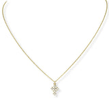 103544, DAINTY PAVE CROSS CHARM NECKLACE