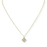 103552, DAINTY PAVE CLOVER CHARM NECKLACE