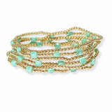103563, DAINTY MULTI LAYERED BEADED STRETCH BRACELET