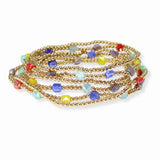 103563, DAINTY MULTI LAYERED BEADED STRETCH BRACELET