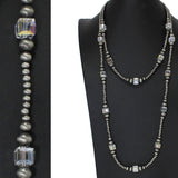 103578, WESTERN SQUARE GLASS WITH NAVAJO BEADED 2PCS NECKLACE