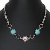 103584, WESTERN ROUND RHINESTONE ACCENT NECKLACE