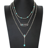 103590, WESTERN "HOWDY" WITH NAVAJO BEADED 3PCS NECKLACE