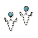 103597, WESTERN KNOTTED STEER HEAD DANGLE EARRING