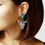 103600, WESTERN STEER HEAD DANGLE EARRING