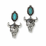 103600, WESTERN STEER HEAD DANGLE EARRING