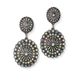 103602, WESTERN CONCHO WITH RHINESTONE DANGLE EARRING