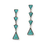 103606, WESTERN TRIANGLE TURQUOISE STONE DROP DANGLE EARRING