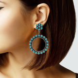 103610, WESTERN TURQUOISE STONE DANGLE EARRING