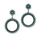 103610, WESTERN TURQUOISE STONE DANGLE EARRING
