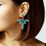 103611, WESTERN TURQUOISE STONE DANGLE EARRING
