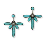 103611, WESTERN TURQUOISE STONE DANGLE EARRING