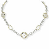 103634, 14K GOLD PLATED, CLOVER MOTHER OF PEARL DESIGNER INSPIRED NECKLACE