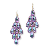 103647, TEARDROP GLASS CRYSTAL DANGLE EARRING