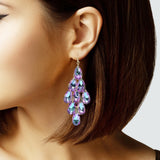 103647, TEARDROP GLASS CRYSTAL DANGLE EARRING