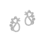103651, CUTOUT CAT PAVE STUD EARRING