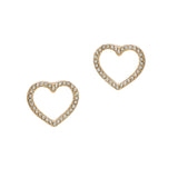 103654, CUTOUT HEART PAVE STUD EARRING
