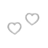 103654, CUTOUT HEART PAVE STUD EARRING