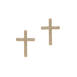 103658, CROSS PAVE STUD EARRING