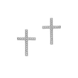 103658, CROSS PAVE STUD EARRING