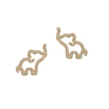 103659, CUTOUT ELEPHANT PAVE STUD EARRING