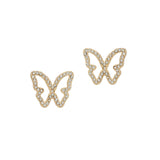103661, CUTOUT BUTTERFLY PAVE STUD EARRING