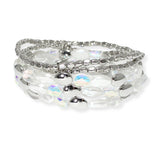 103665, FRESHWATER PEARL MULTI LAYERED BEADED STRETCH BRACELET