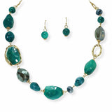 103668, GEOMETRIC ACETATE STONE NECKLACE