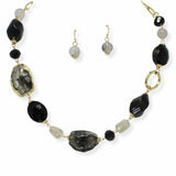 103668, GEOMETRIC ACETATE STONE NECKLACE