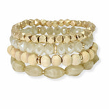 103671, MIXED MULTI LAYERED BEADED STRETCH BRACELET
