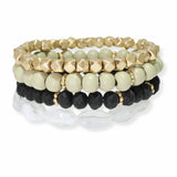 103671, MIXED MULTI LAYERED BEADED STRETCH BRACELET