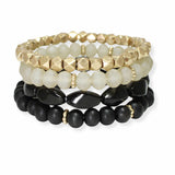 103671, MIXED MULTI LAYERED BEADED STRETCH BRACELET