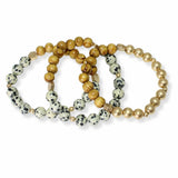 103674, MIXED MULTI LAYERED BEADED STRETCH BRACELET