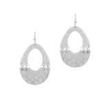 103677, GEOMETRIC HAMMERED METAL DANGLE EARRING