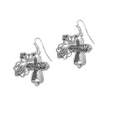 103682, "SERENITY PRAYER" CROSS METAL DANGLE EARRING
