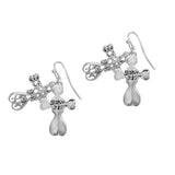 103683, "JOHN 3:16" CROSS METAL DANGLE EARRING