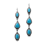 103687, WESTERN TURQUOISE STONE DROP DANGLE EARRING