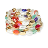103691, FRESHWATER PEARL MULTI LAYERED BEADED STRETCH BRACELET
