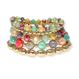 103692, MULTI LAYERED BEADED STRETCH BRACELET