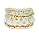 103692, MULTI LAYERED BEADED STRETCH BRACELET