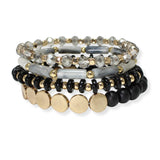 103693, MIXED MULTI LAYERED BEADED STRETCH BRACELET