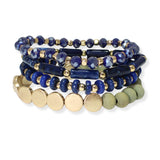 103693, MIXED MULTI LAYERED BEADED STRETCH BRACELET