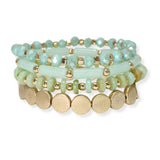 103693, MIXED MULTI LAYERED BEADED STRETCH BRACELET