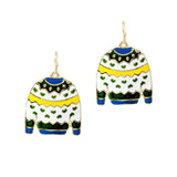 103696, CHRISTMAS UGLY SWEATER ENAMEL DANGLE EARRING