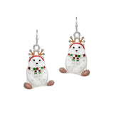 103701, CHRISTMAS POLAR BEAR ENAMEL DANGLE EARRING